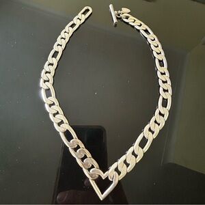 Jenny Bird Vera heart necklace in metallic silver